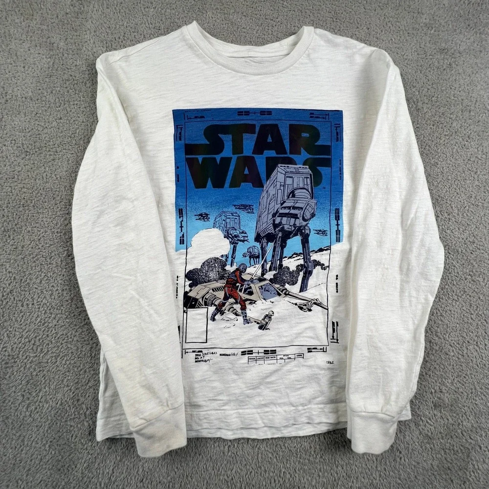 Gap Star Wars Long Sleeve Graphic Tee Off White Hoth AT-AT‎ XL